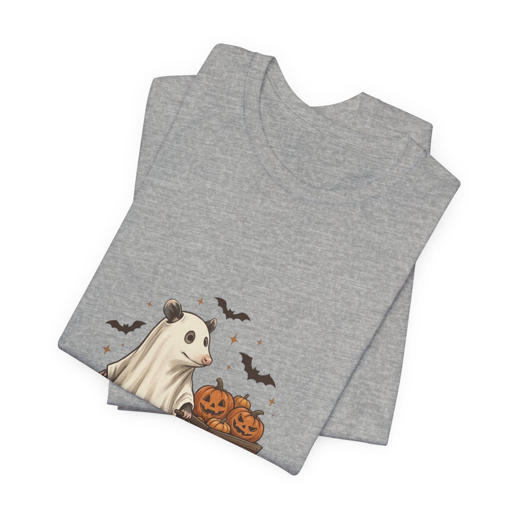 Ghost Animal Pumpkin Wagon T-Shirt | Cute Halloween Tee