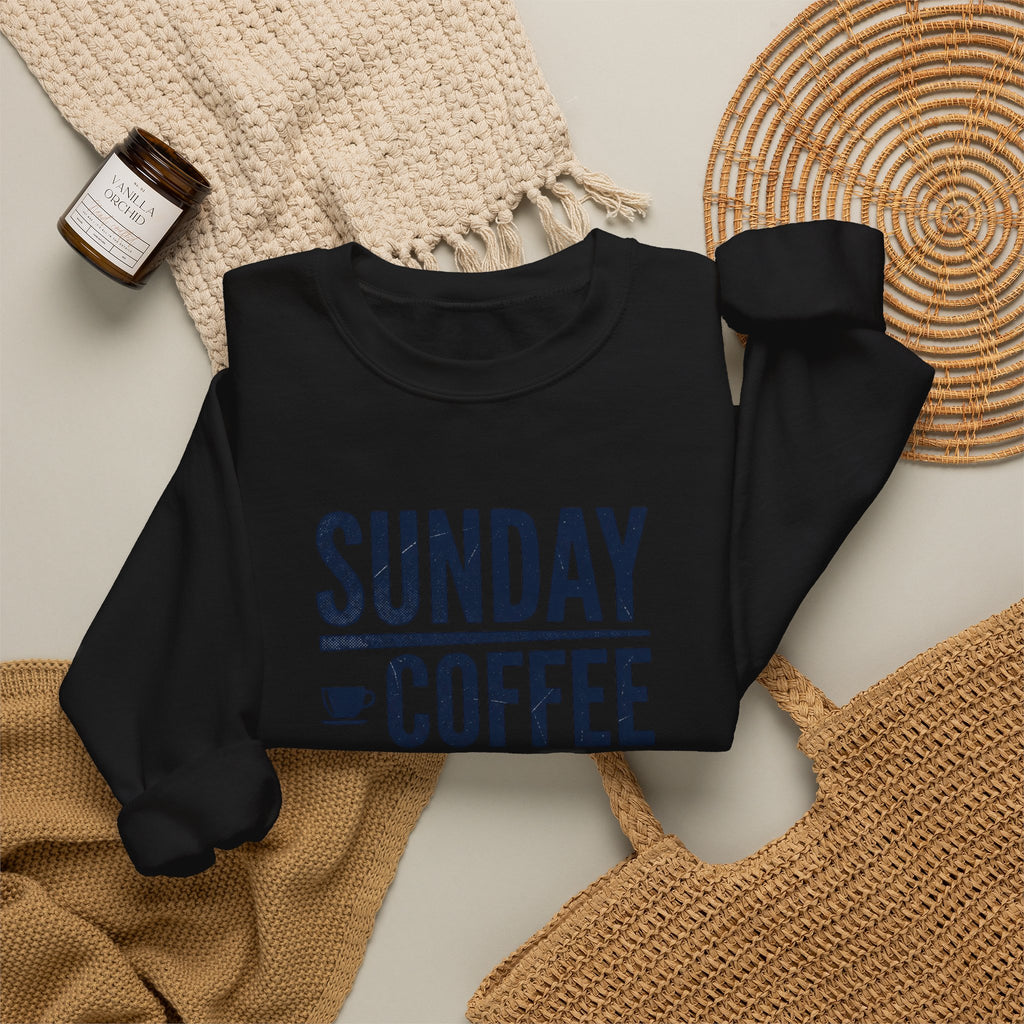 Sunday Coffee Football Repeat Sweatshirt | Navy Text Crewneck