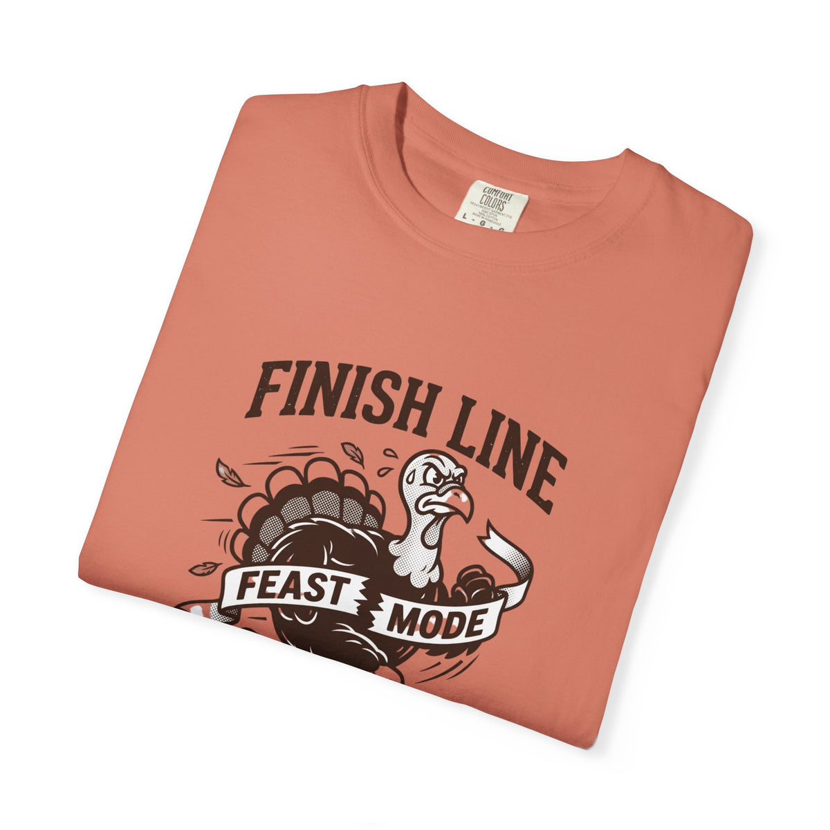Finish Line Feast Mode Turkey Graphic T-Shirt | Funny Thanksgiving Tee