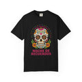 Día de los Muertos Sugar Skull T-Shirt | Comfort Colors 1717 Unisex Floral Graphic Tee.