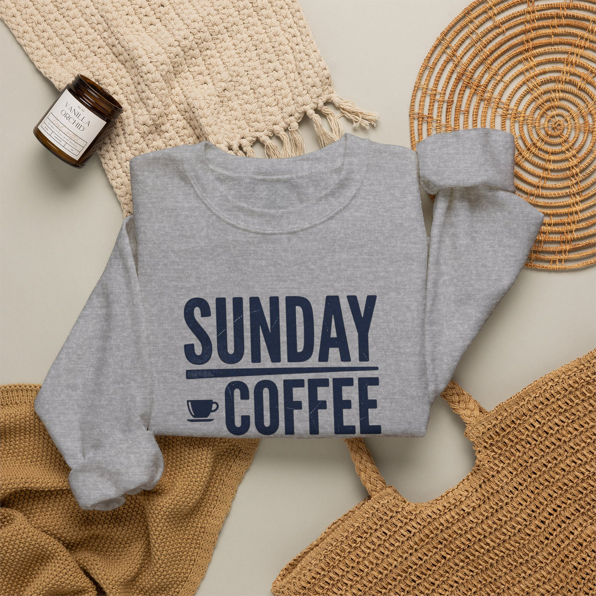 Sunday Coffee Football Repeat Sweatshirt | Navy Text Crewneck