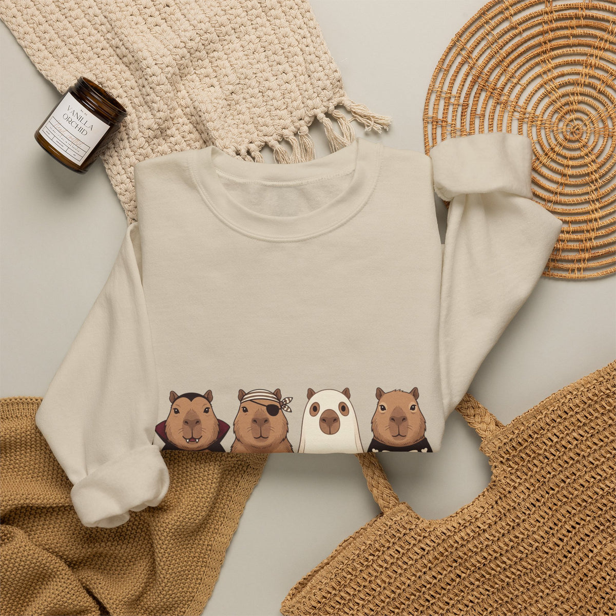 Halloween Bear Lineup Sweatshirt | Pumpkin Costume Crewneck