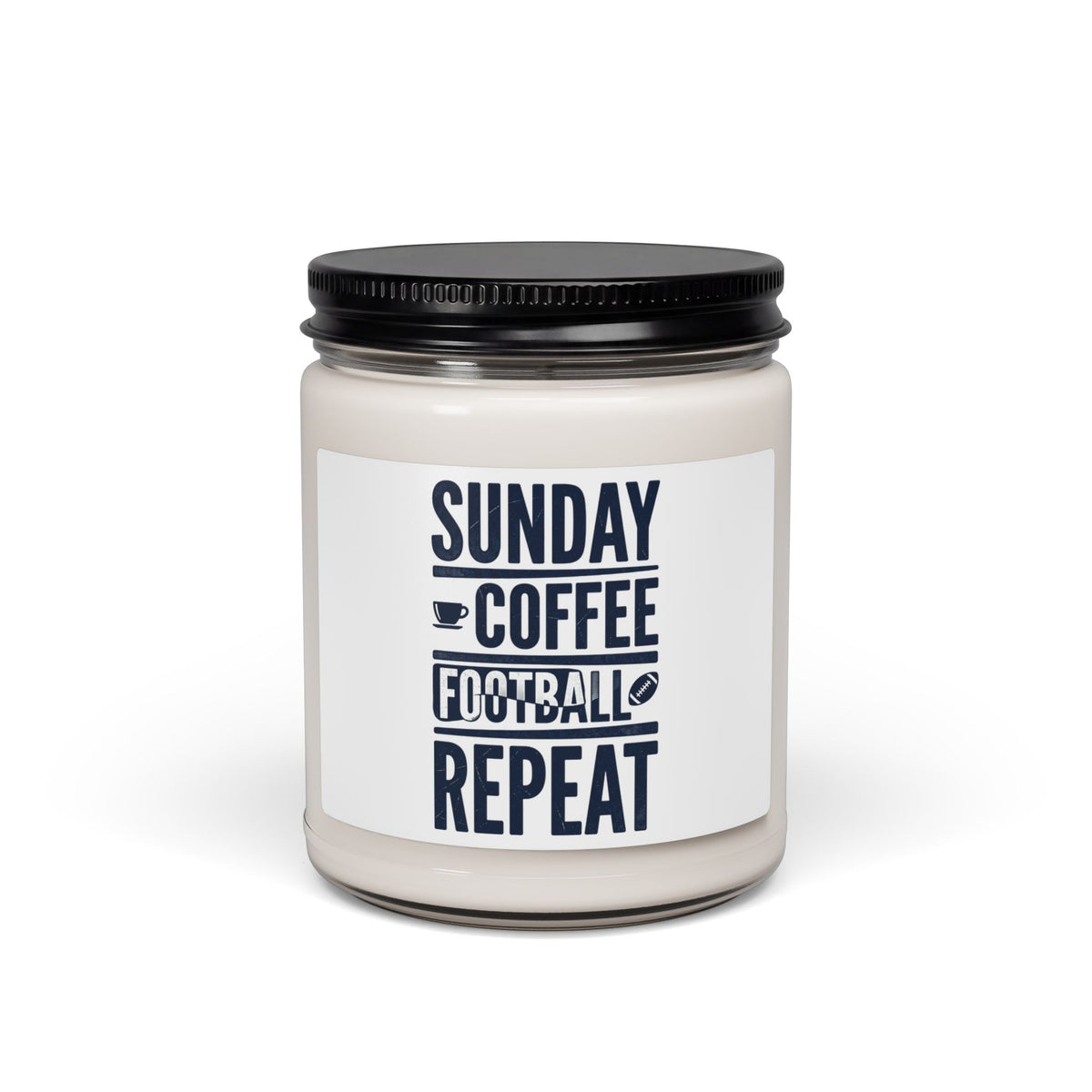 Sunday Coffee Football Repeat Soy Candle | Navy Text 9 oz