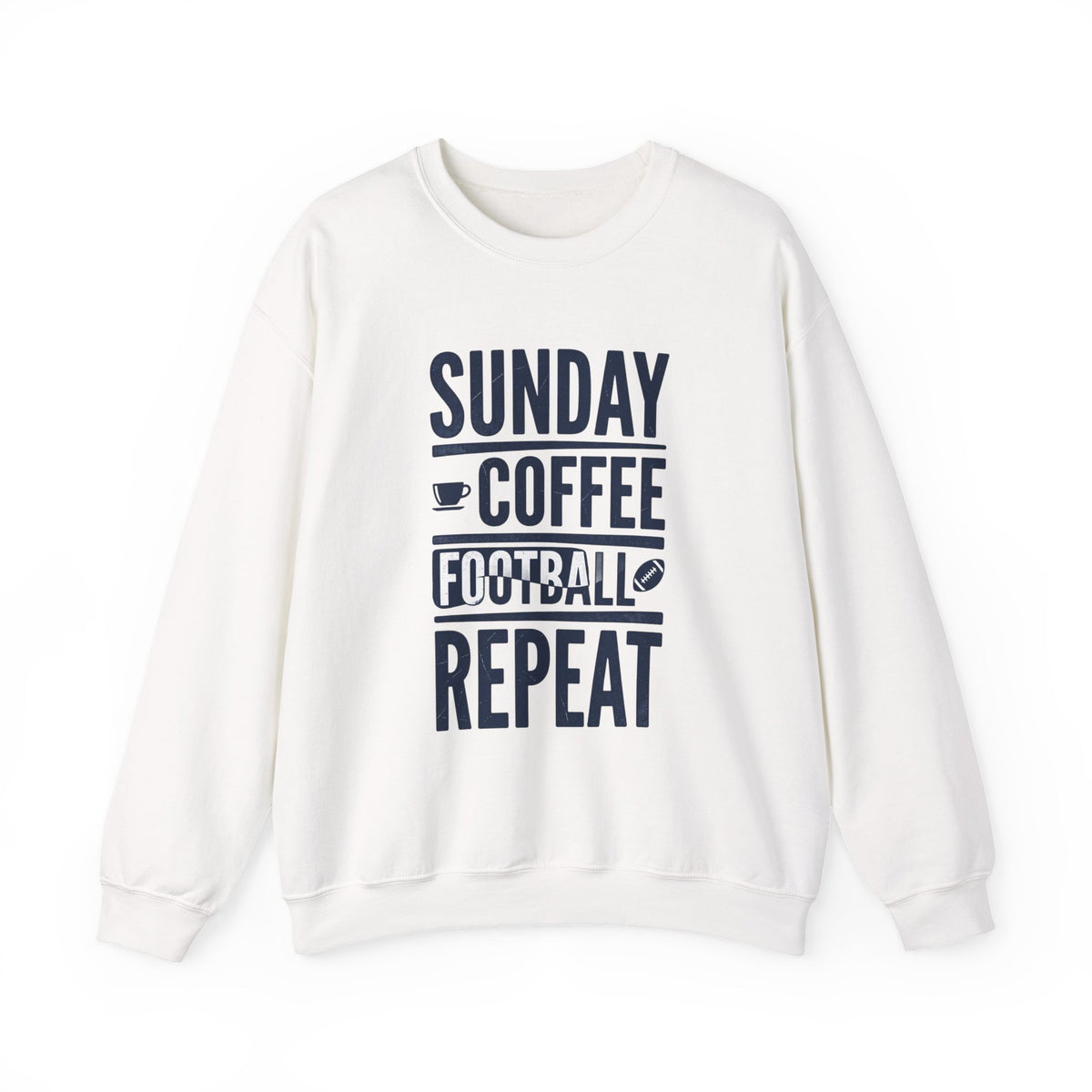 Sunday Coffee Football Repeat Sweatshirt | Navy Text Crewneck