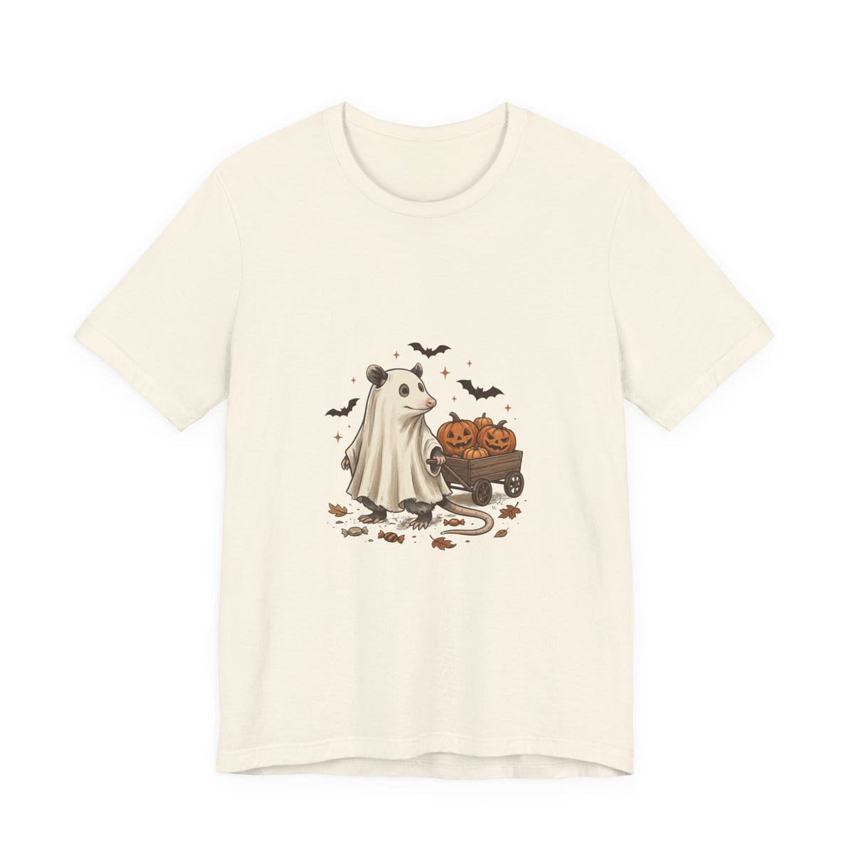 Ghost Animal Pumpkin Wagon T-Shirt | Cute Halloween Tee