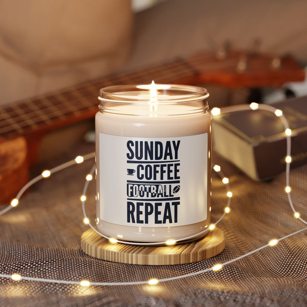 Sunday Coffee Football Repeat Soy Candle | Navy Text 9 oz