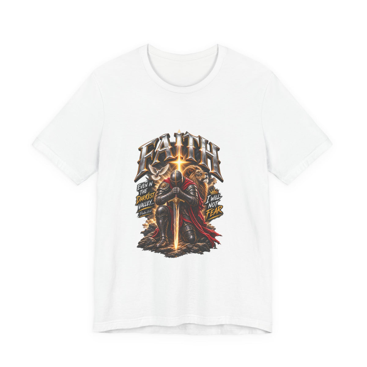 Faith Knight T-Shirt — "Faith" Sword Graphic Christian Tee