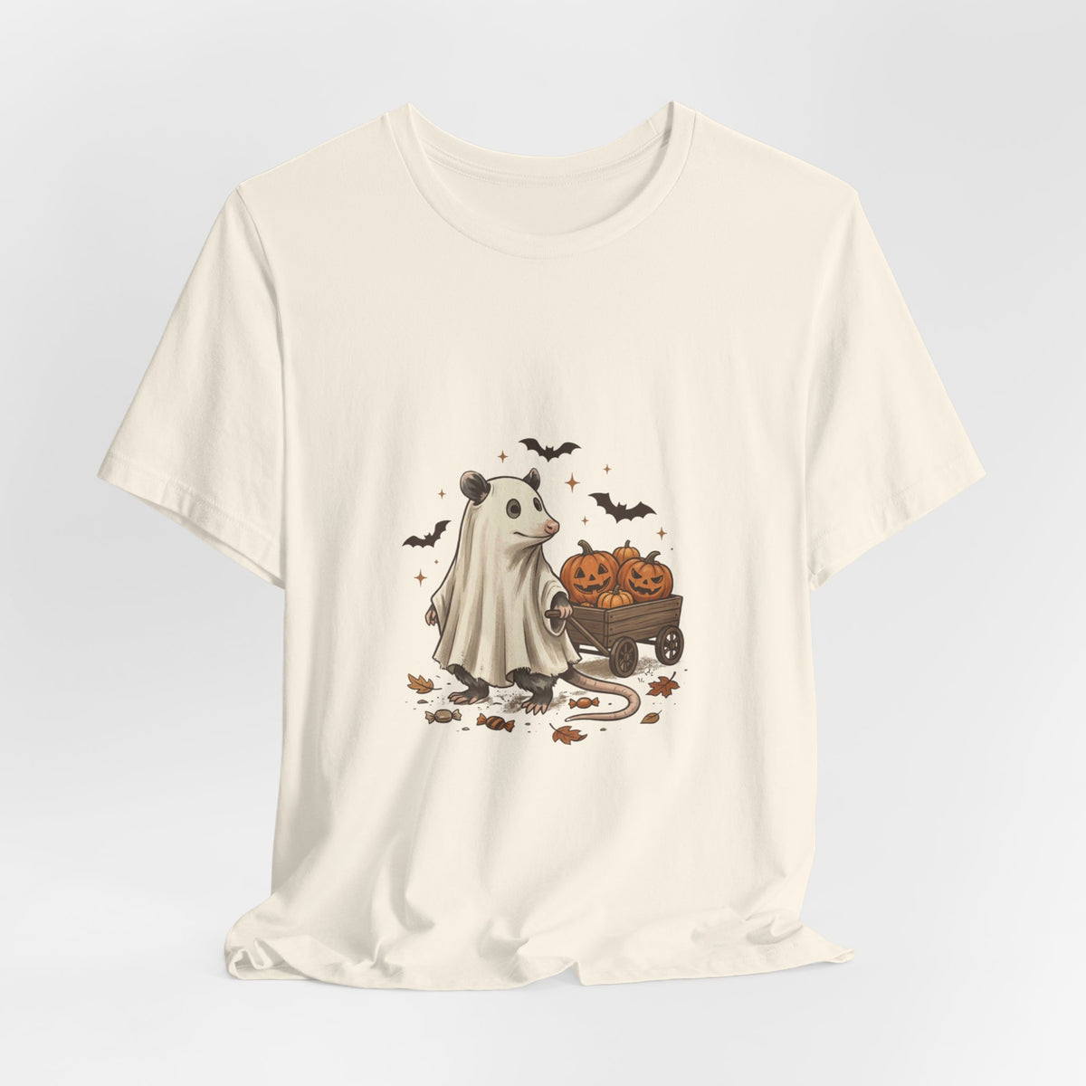 Ghost Animal Pumpkin Wagon T-Shirt | Cute Halloween Tee