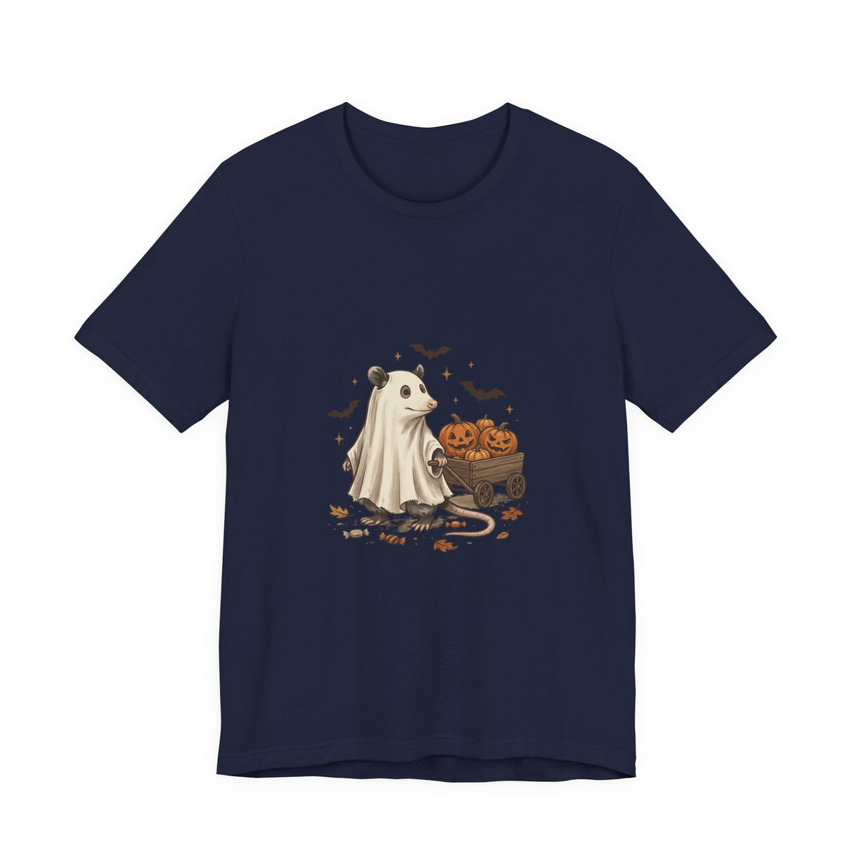 Ghost Animal Pumpkin Wagon T-Shirt | Cute Halloween Tee