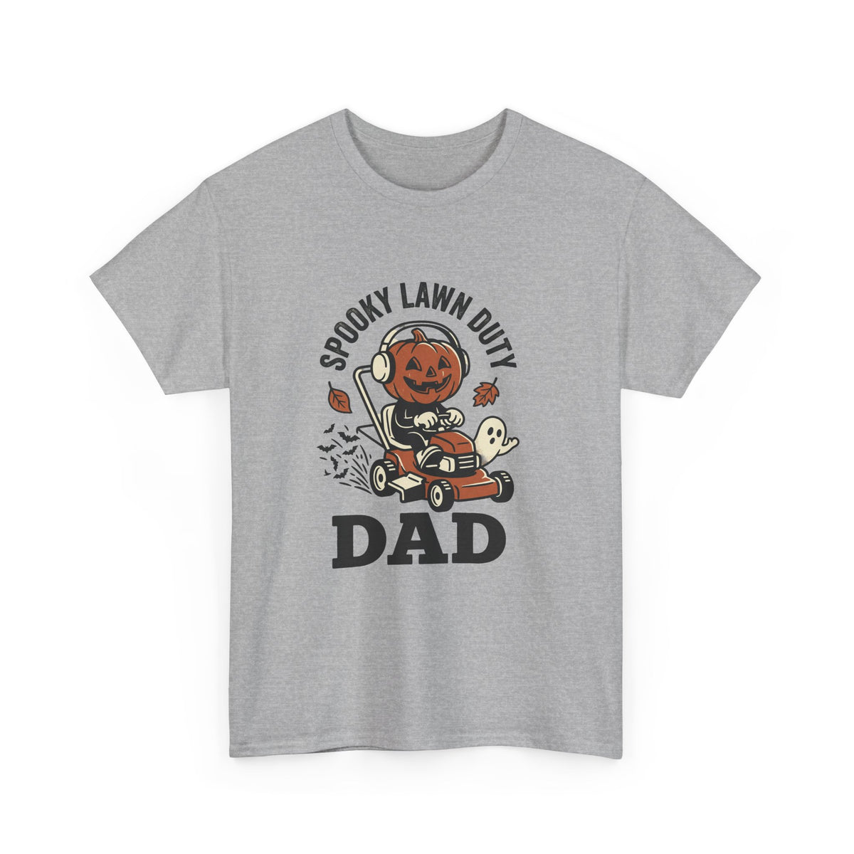 Spooky Lawn Duty Dad T-Shirt | Halloween Pumpkin Mower Tee