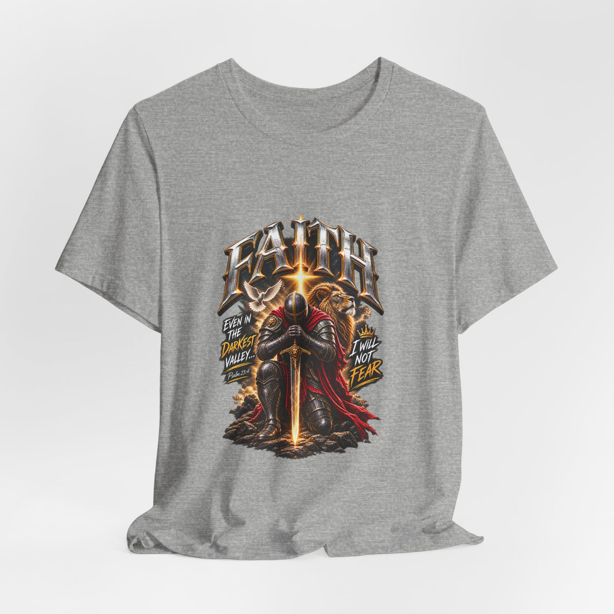 Faith Knight T-Shirt — "Faith" Sword Graphic Christian Tee