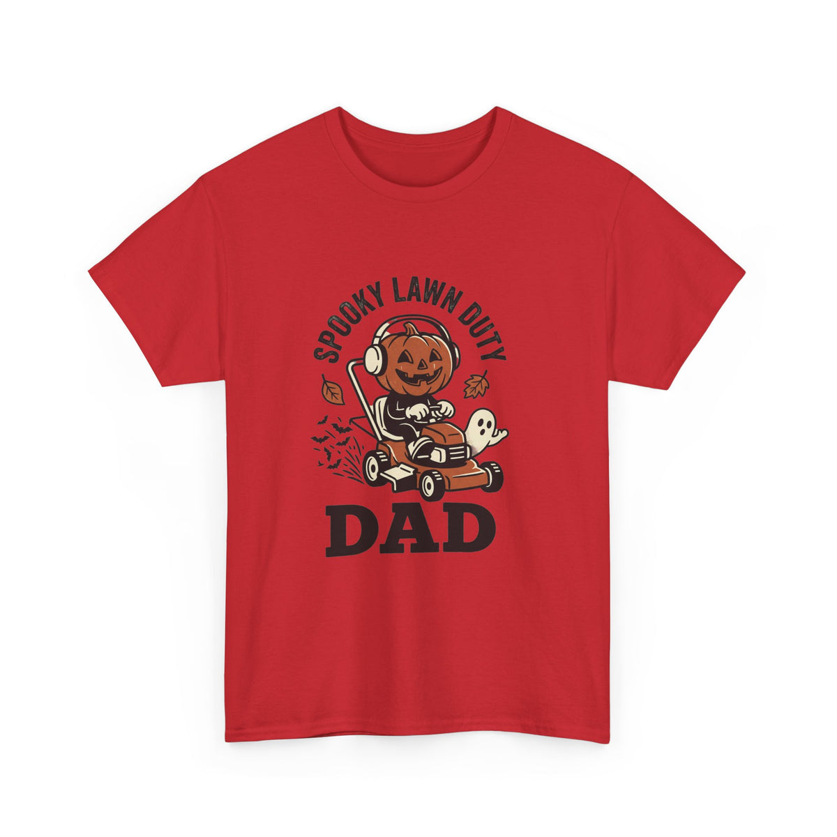 Spooky Lawn Duty Dad T-Shirt | Halloween Pumpkin Mower Tee