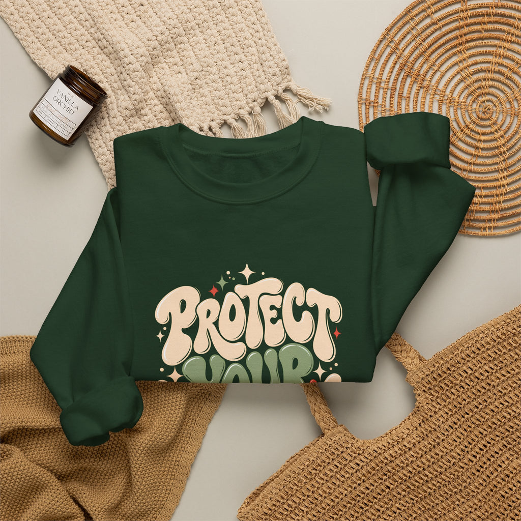 Protect Your Peace Sweatshirt | Retro Positive Quote Unisex Crewneck