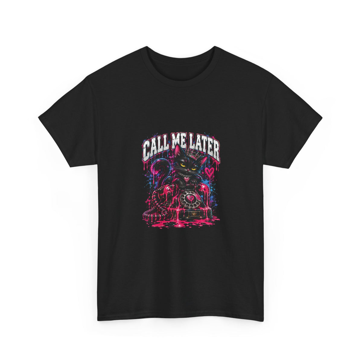 Call Me Later Neon Cat T-Shirt | FAITHNOVAS