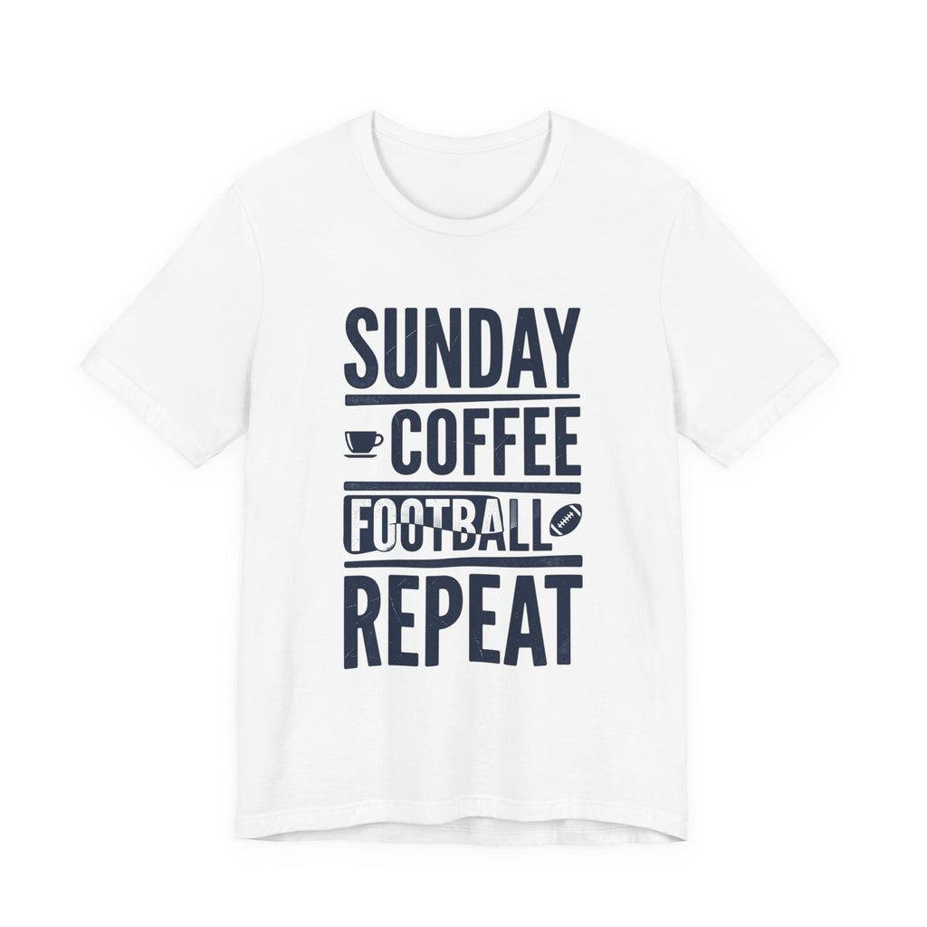 Sunday Coffee Football Repeat T-Shirt | Navy Text Graphic Tee