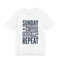 Sunday Coffee Football Repeat T-Shirt | Navy Text Graphic Tee
