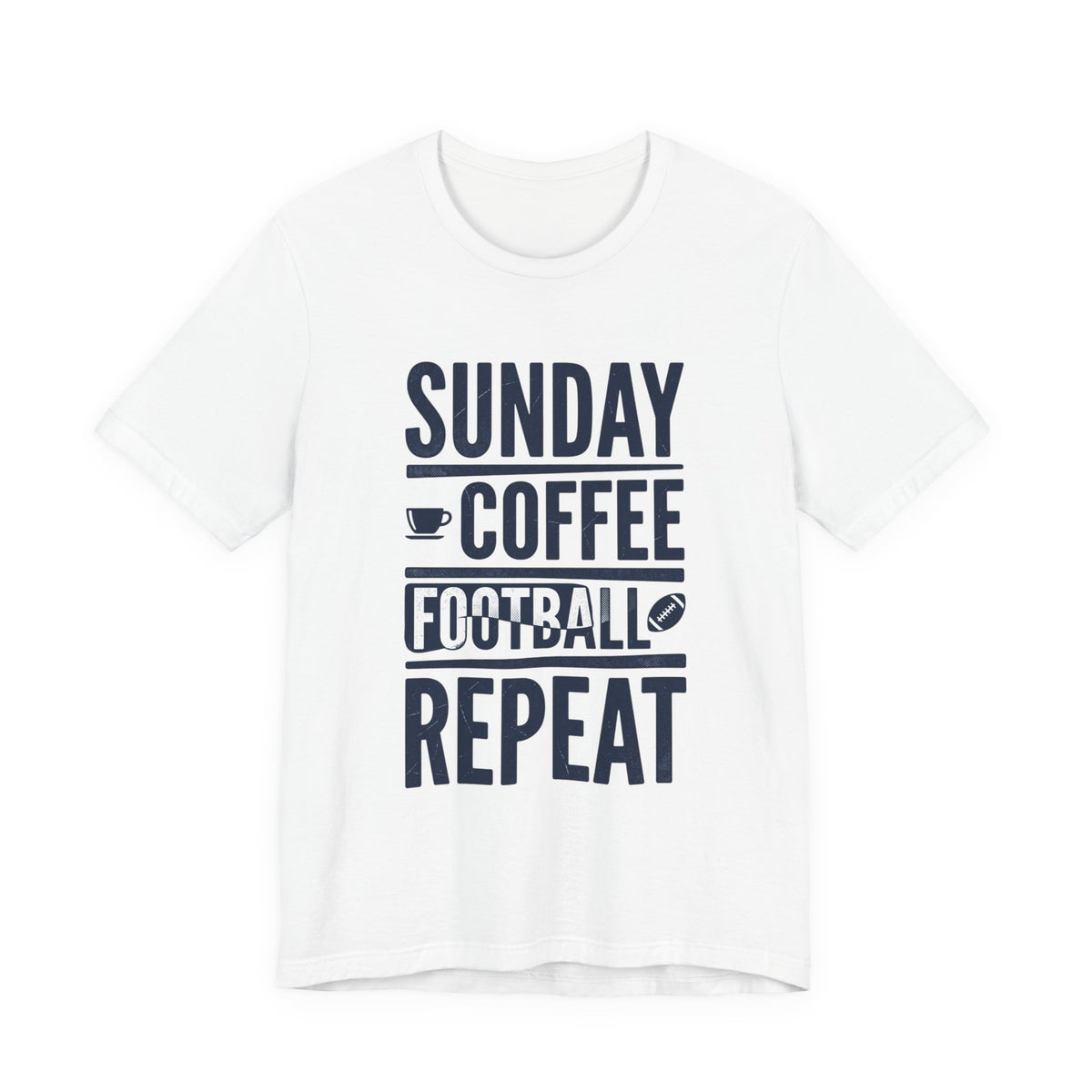 Sunday Coffee Football Repeat T-Shirt | Navy Text Graphic Tee