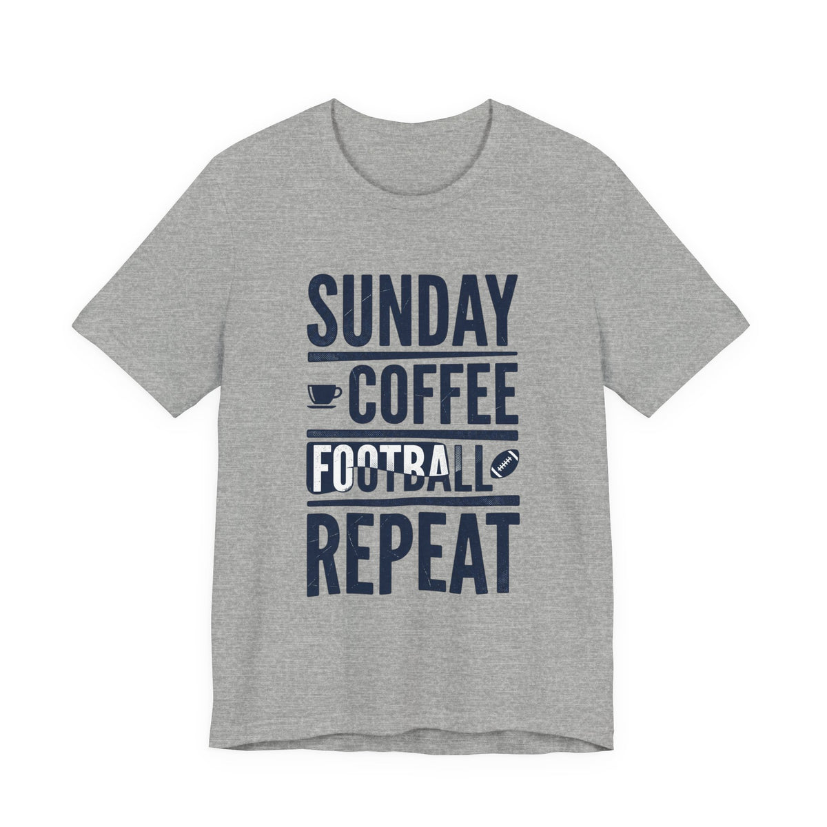 Sunday Coffee Football Repeat T-Shirt | Navy Text Graphic Tee
