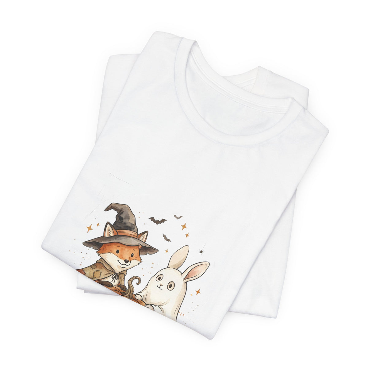 Woodland Fox & Ghost Bunny T-Shirt | Cute Halloween Tee
