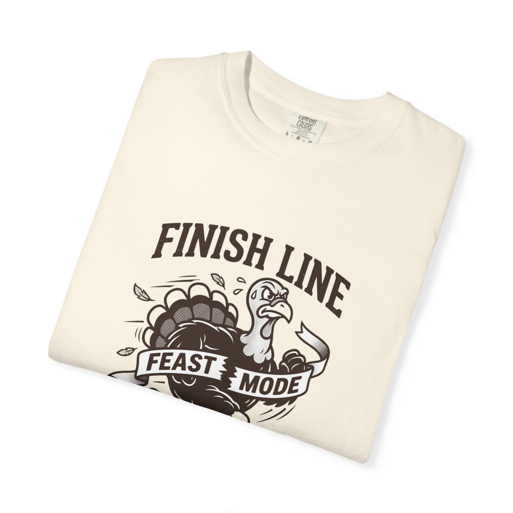 Finish Line Feast Mode Turkey Graphic T-Shirt | Funny Thanksgiving Tee