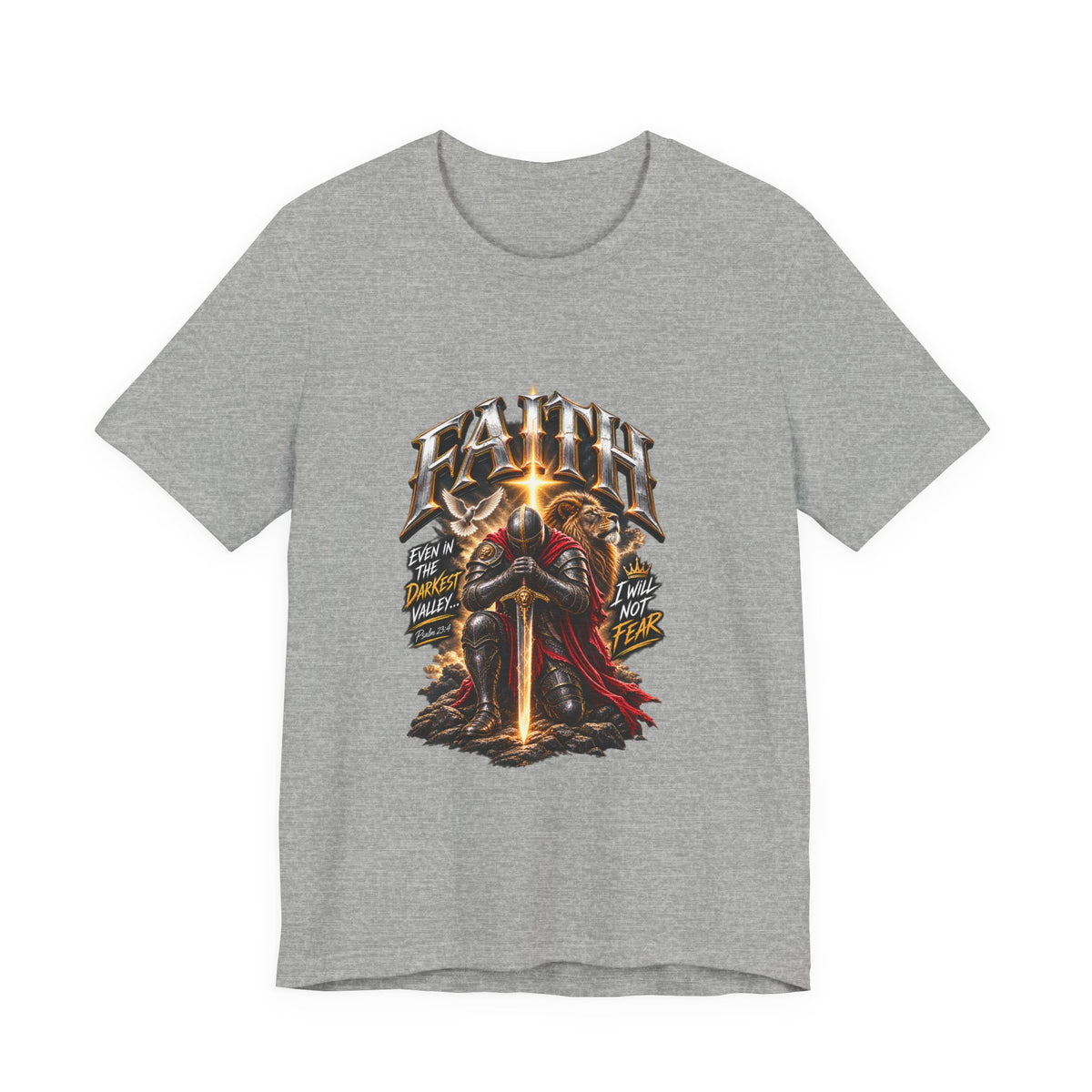 Faith Knight T-Shirt — "Faith" Sword Graphic Christian Tee