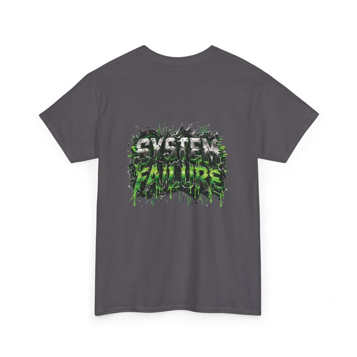 System Failure Green Graffiti Back-Print T-Shirt | FAITHNOVAS