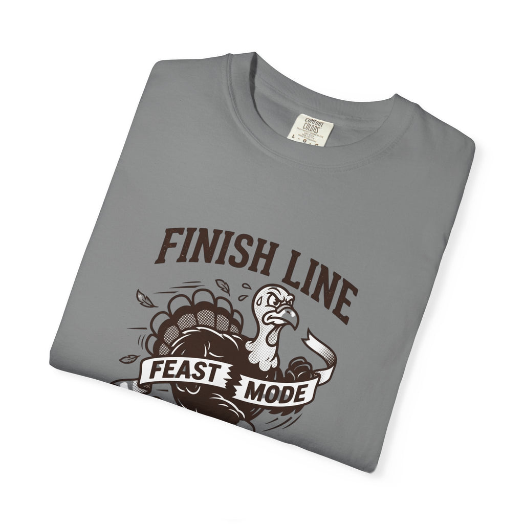 Finish Line Feast Mode Turkey Graphic T-Shirt | Funny Thanksgiving Tee