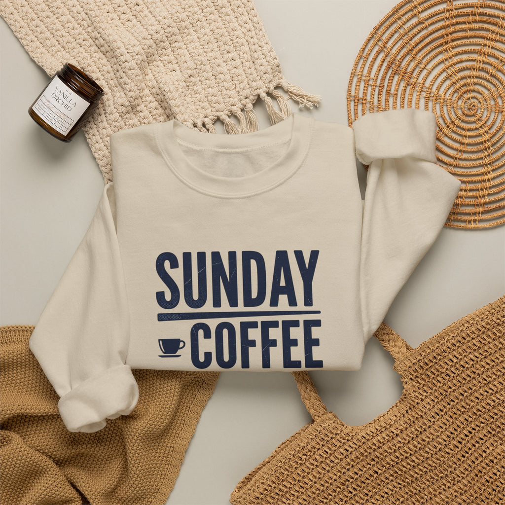 Sunday Coffee Football Repeat Sweatshirt | Navy Text Crewneck