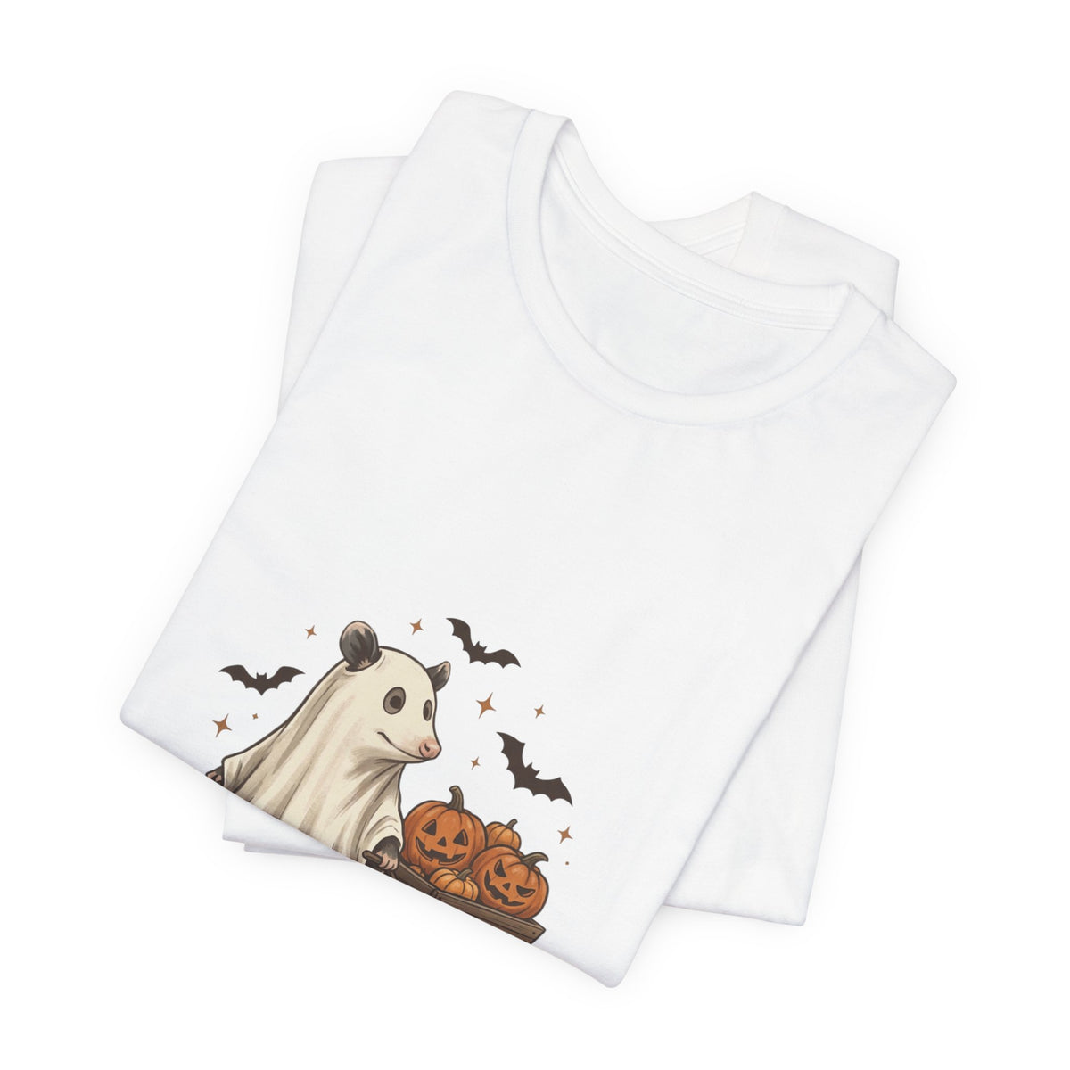 Ghost Animal Pumpkin Wagon T-Shirt | Cute Halloween Tee
