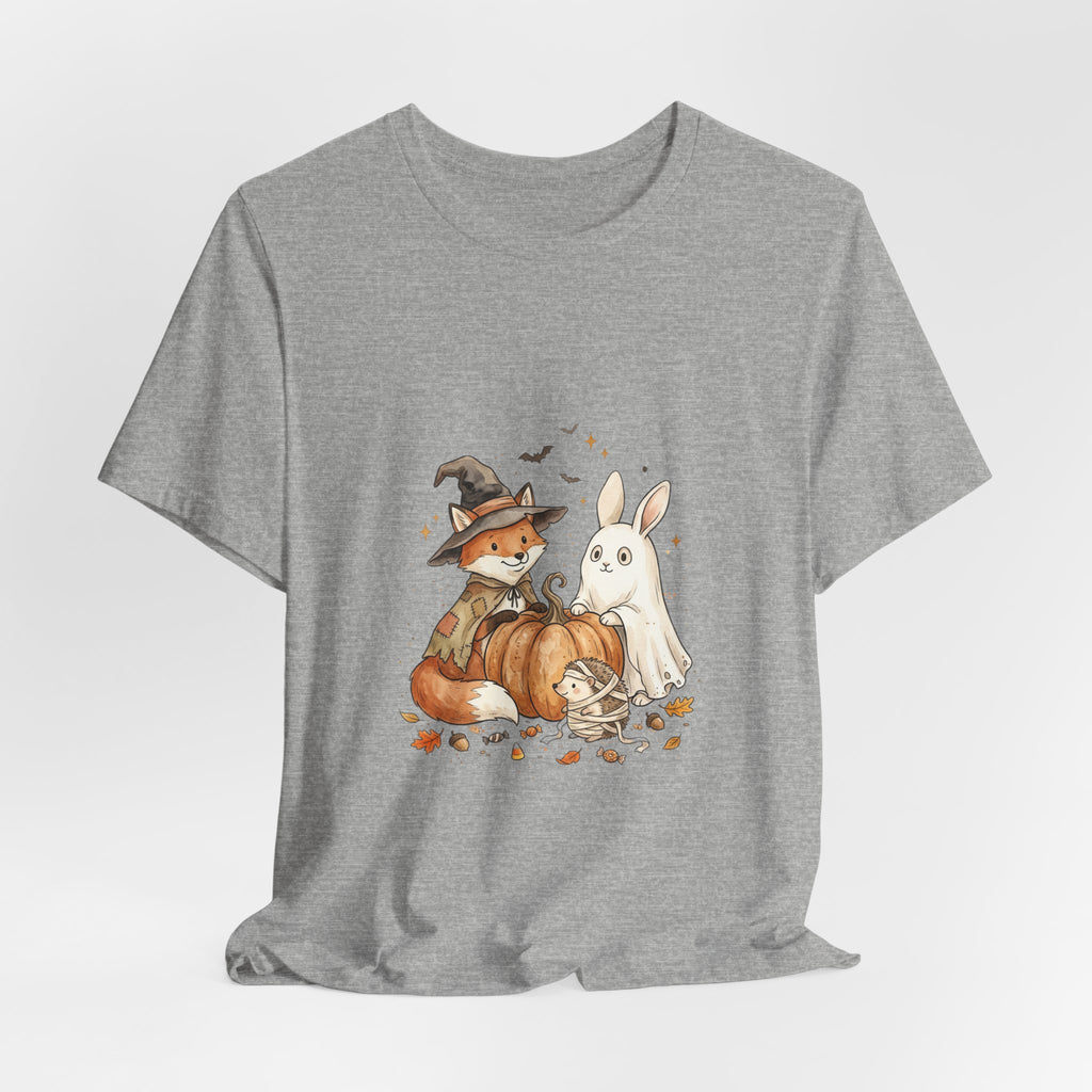 Woodland Fox & Ghost Bunny T-Shirt | Cute Halloween Tee