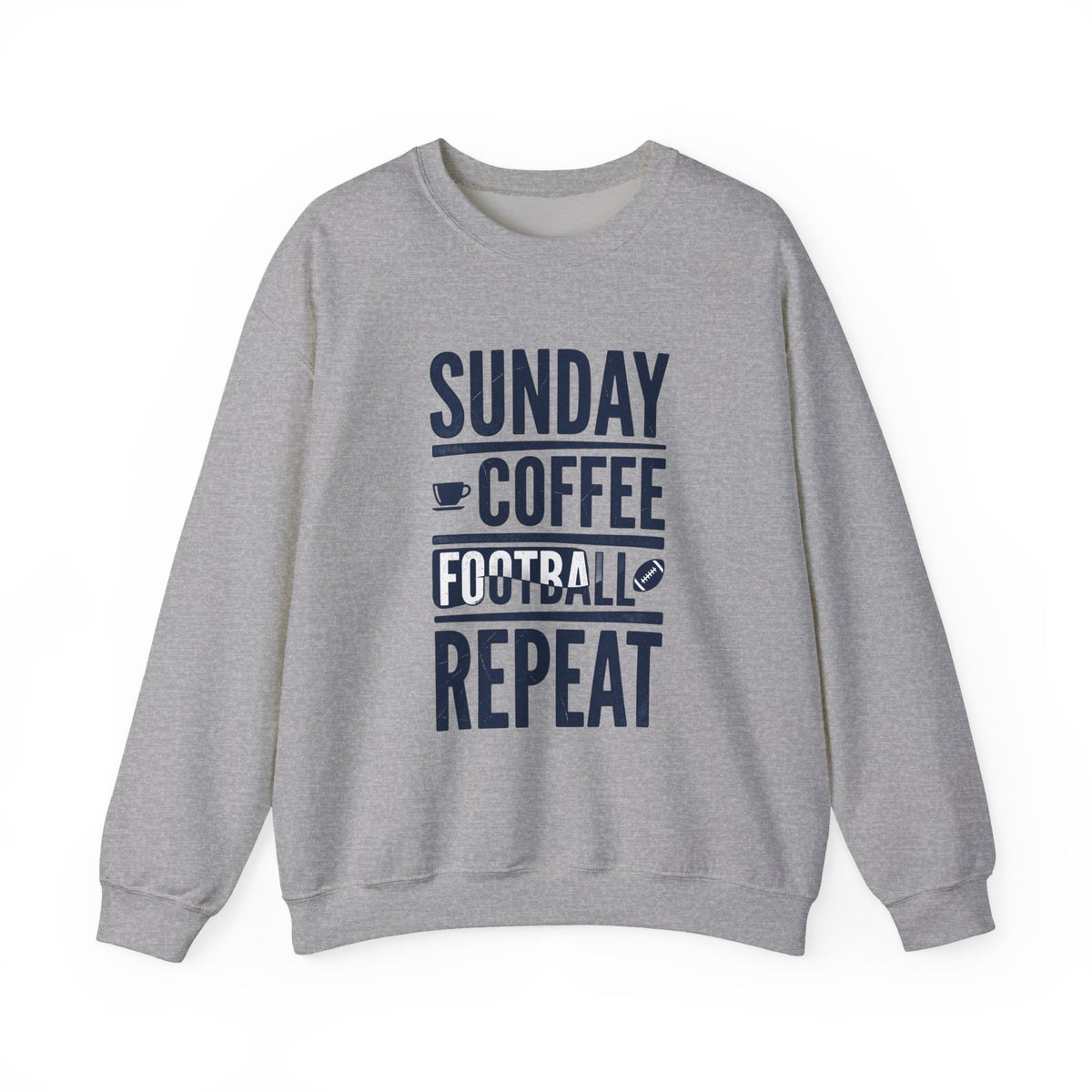 Sunday Coffee Football Repeat Sweatshirt | Navy Text Crewneck