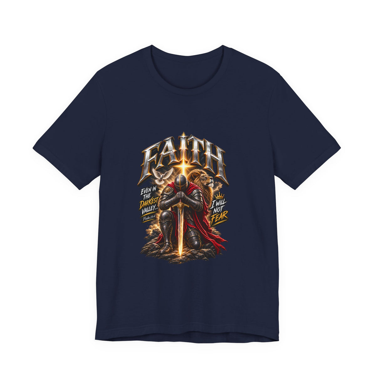 Faith Knight T-Shirt — "Faith" Sword Graphic Christian Tee
