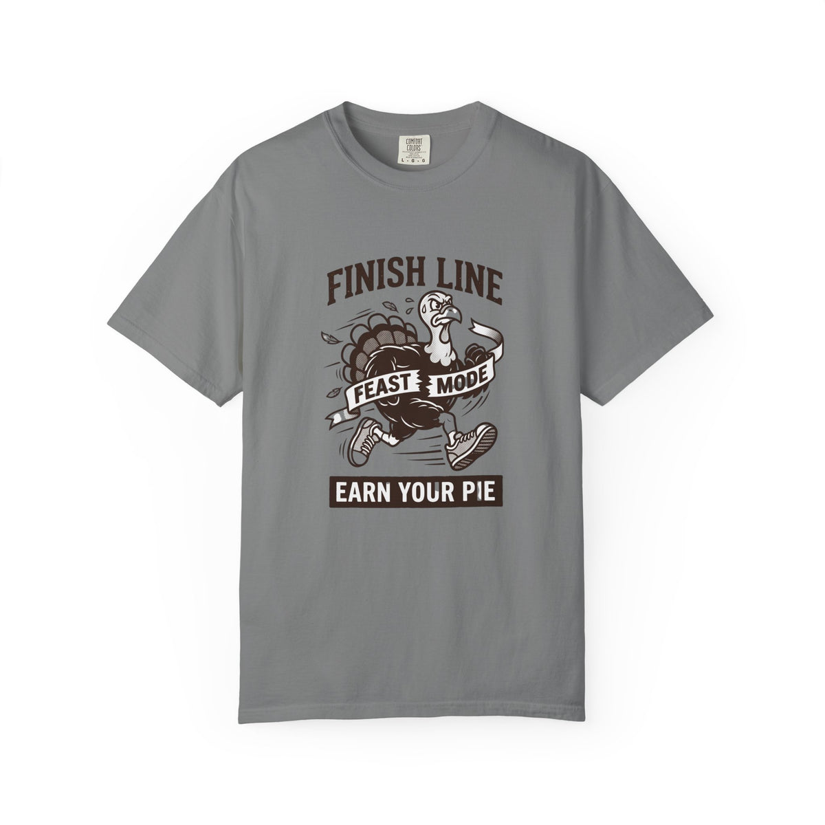 Finish Line Feast Mode Turkey Graphic T-Shirt | Funny Thanksgiving Tee