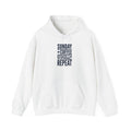Sunday Coffee Football Repeat Hoodie | Navy Text Pullover