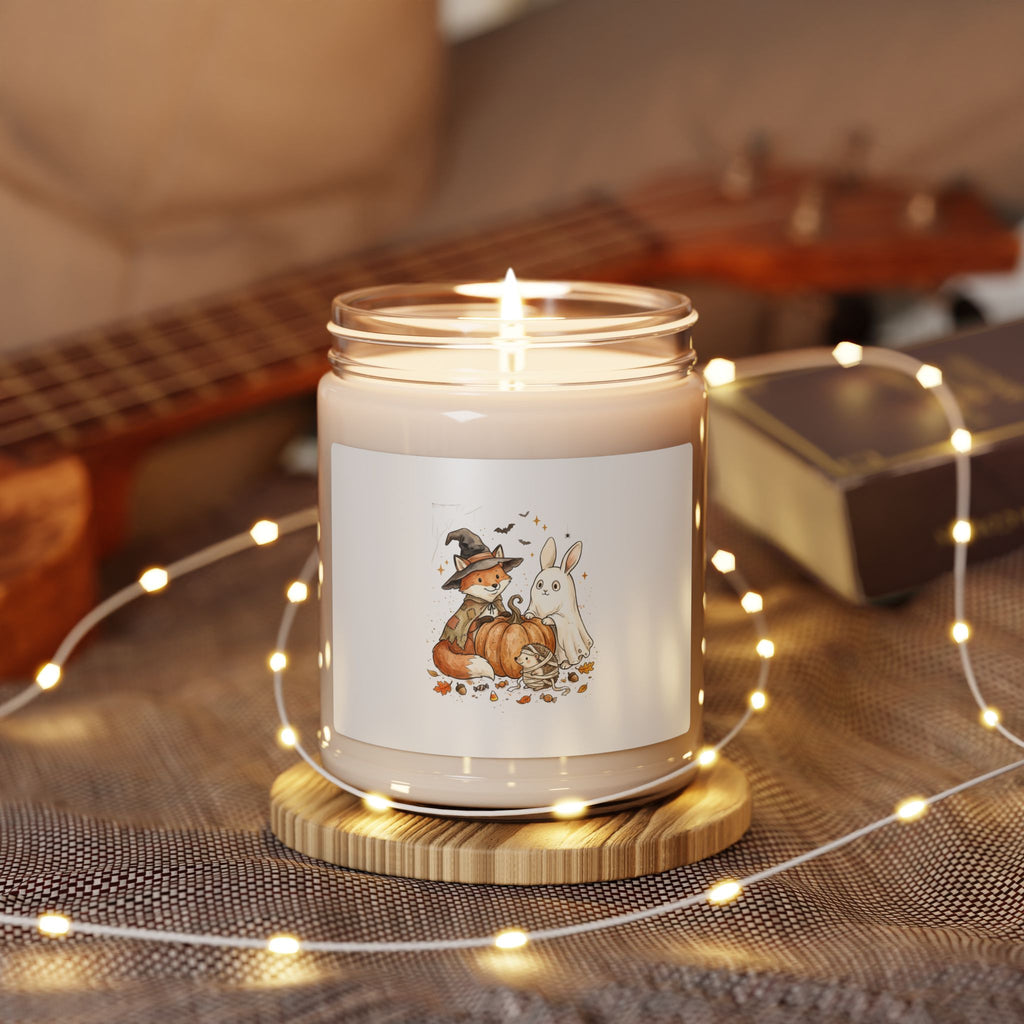 Woodland Fox & Ghost Bunny Soy Candle | 9 oz Halloween Gift