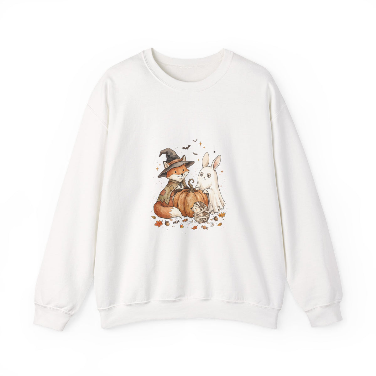 Woodland Fox & Ghost Bunny Sweatshirt | Halloween Crewneck