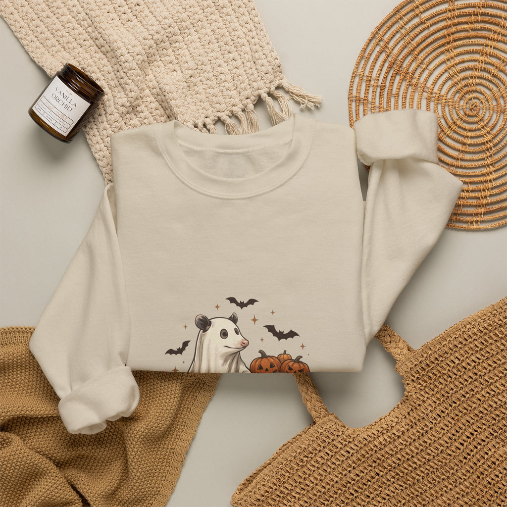 Halloween Ghost Animal Graphic Sweatshirt | Pumpkin Wagon Crewneck