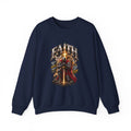 Faith Knight Graphic Sweatshirt – Medieval Sword & Shield Christian Design