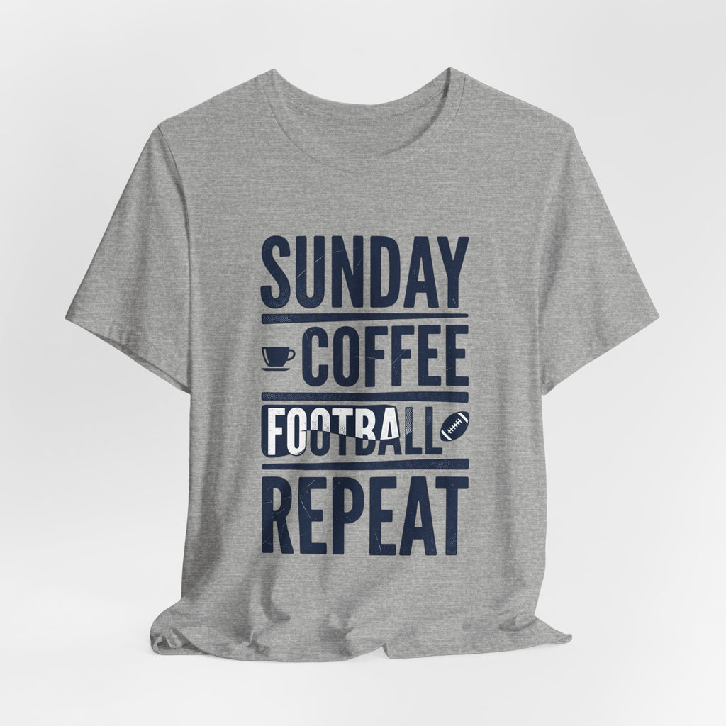 Sunday Coffee Football Repeat T-Shirt | Navy Text Graphic Tee
