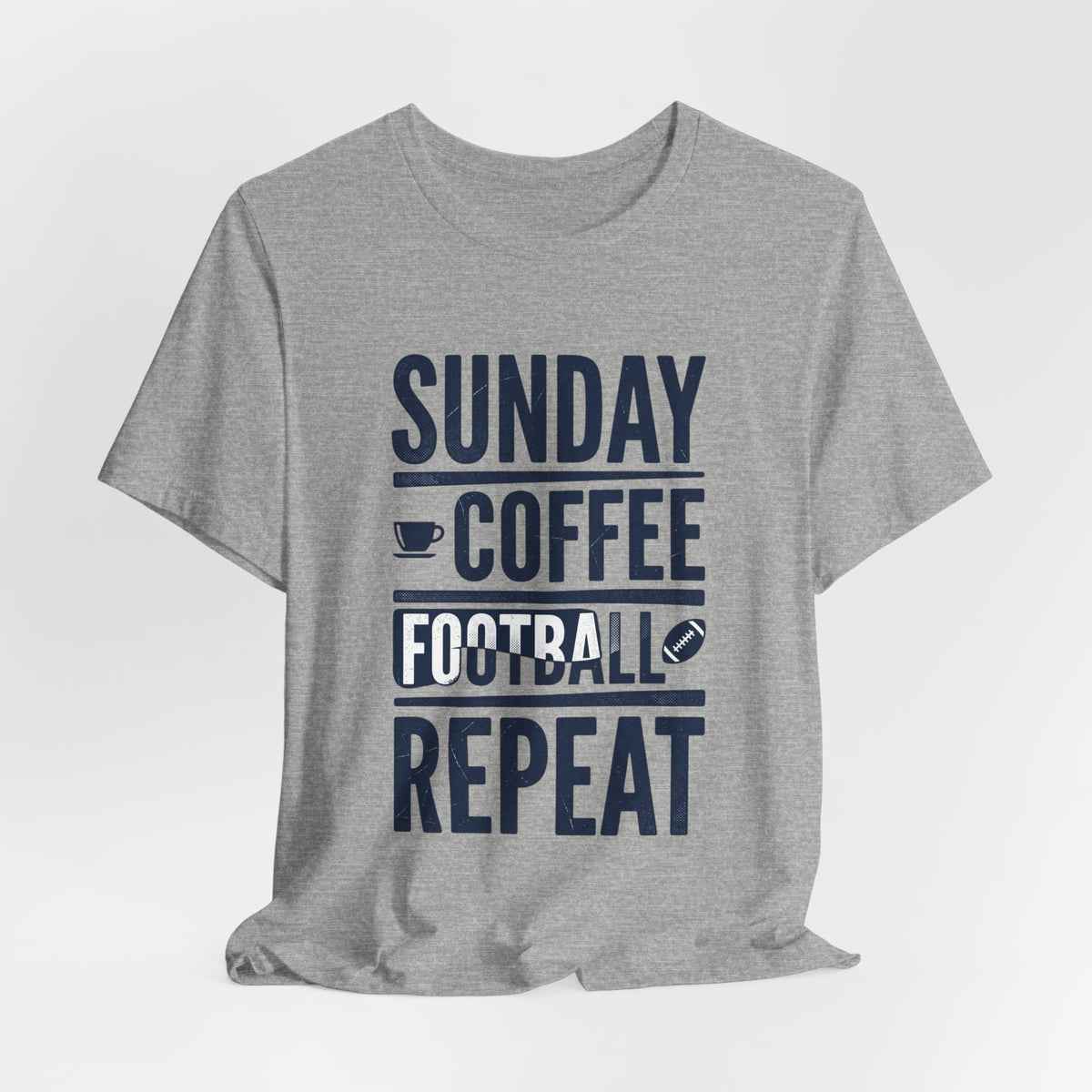 Sunday Coffee Football Repeat T-Shirt | Navy Text Graphic Tee
