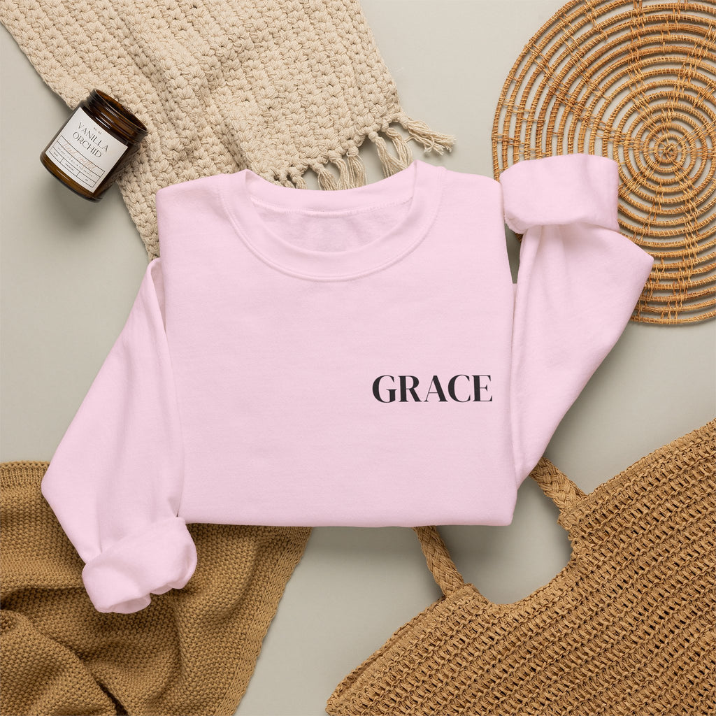 GRACE Sweatshirt | Minimal Faith-Inspired Unisex Crewneck