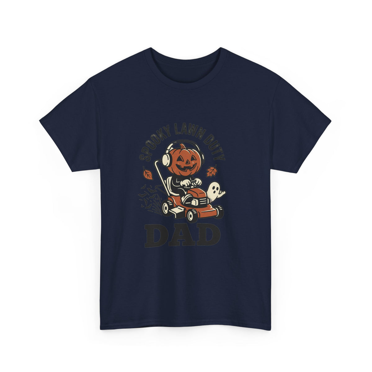 Spooky Lawn Duty Dad T-Shirt | Halloween Pumpkin Mower Tee