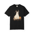 Deer Ghost Halloween Tee | T-Shirt with Jack-o'-Lantern and Bats