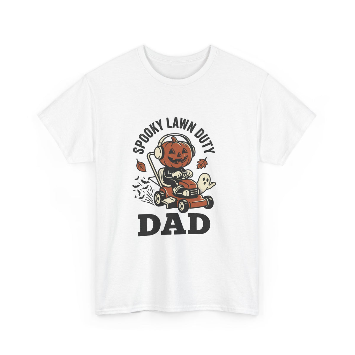 Spooky Lawn Duty Dad T-Shirt | Halloween Pumpkin Mower Tee