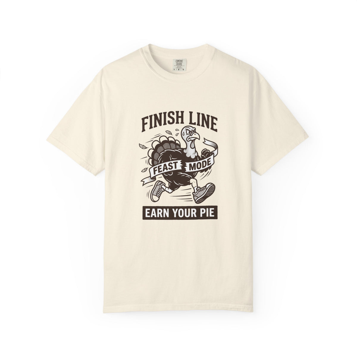 Finish Line Feast Mode Turkey Graphic T-Shirt | Funny Thanksgiving Tee