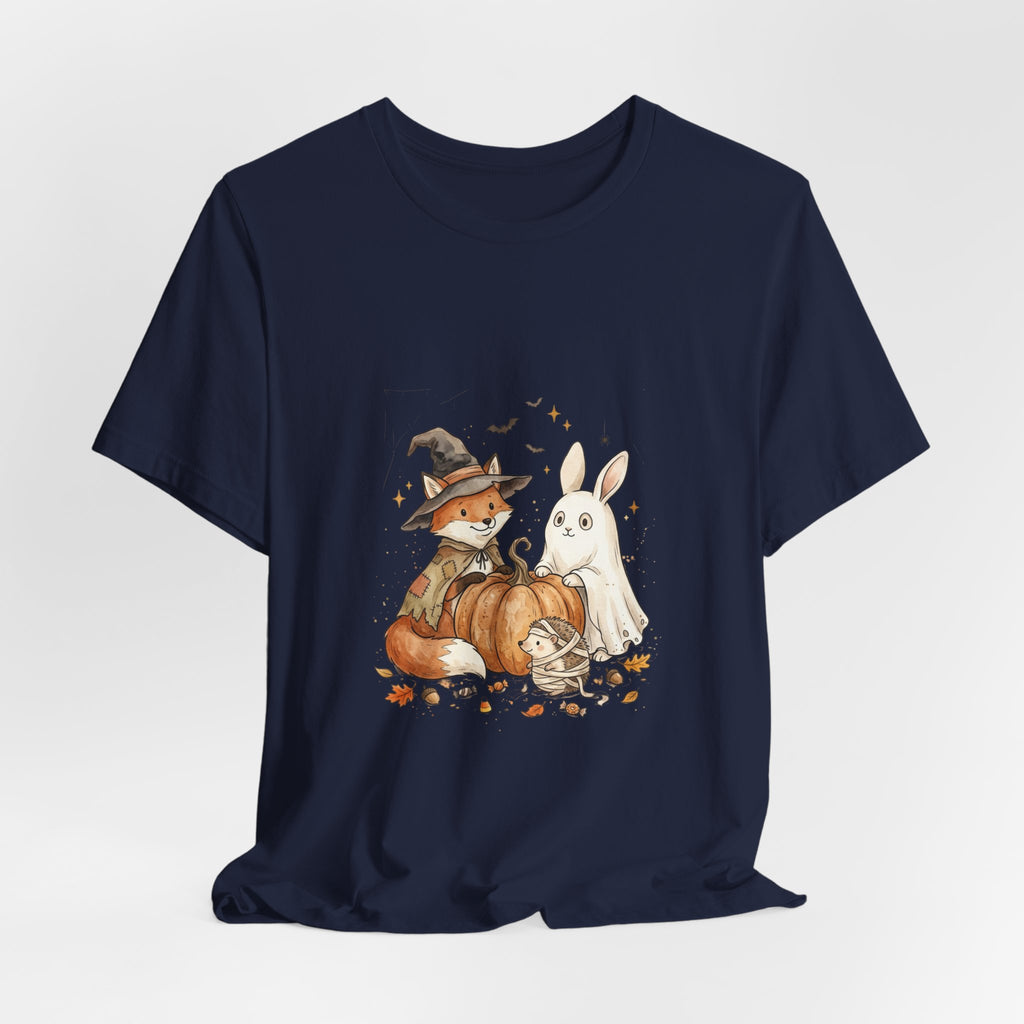 Woodland Fox & Ghost Bunny T-Shirt | Cute Halloween Tee