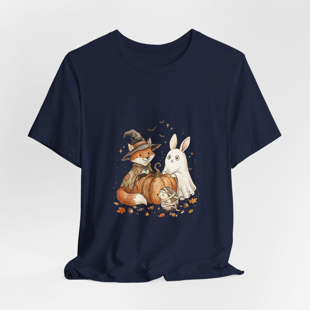 Woodland Fox & Ghost Bunny T-Shirt | Cute Halloween Tee