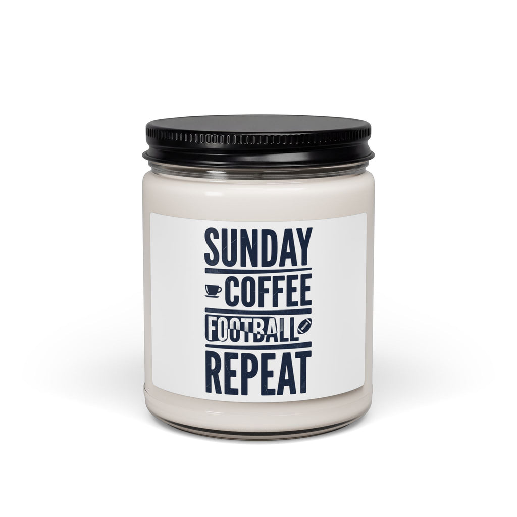 Sunday Coffee Football Repeat Soy Candle | Navy Text 9 oz