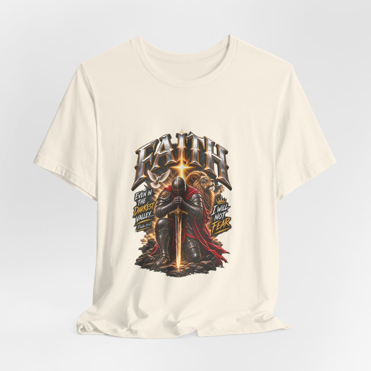 Faith Knight T-Shirt — "Faith" Sword Graphic Christian Tee