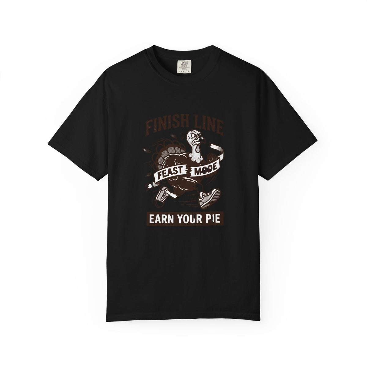 Finish Line Feast Mode Turkey Graphic T-Shirt | Funny Thanksgiving Tee